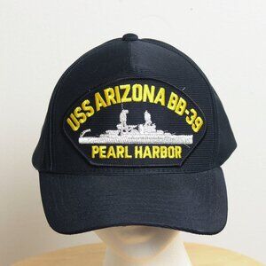 Navy Hat Men's OS Black USS Arizona Pearl Harbor BB-39